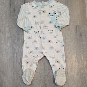Cozy Baby Footie with Bear Design